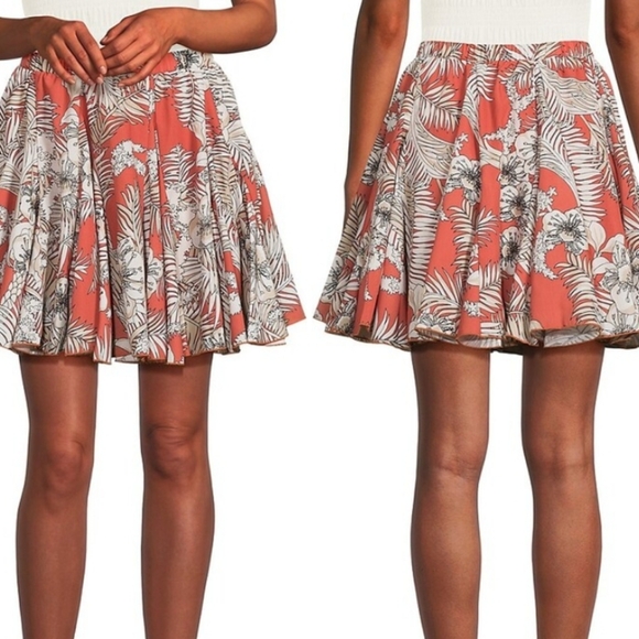 Area Stars Tropical Print Pleated Skirt - Picture 1 of 6